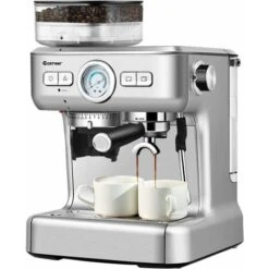 COSTWAY Machine à Café Automatique Avec Broyeur - 30 Niveaux De Poudre De Café Réglables Cafétière Automatique 1350W Température Réglable Accessoires Complets Pour Maison,Bureau,Café -Machine À Café 22747475 5