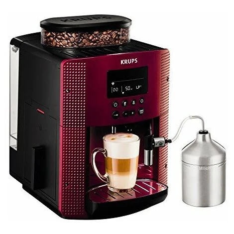 Krups Pisa Red Cafetière Automatique Cran De Contrôle Accessoire à Cappuccino 3 Krups Pisa Red Cafetière Automatique Cran De Contrôle Accessoire à Cappuccino