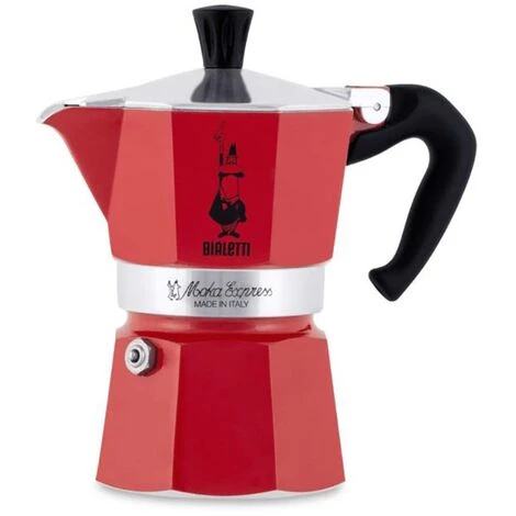 Bialetti Moka Express 6 Cup Cafetière Italienne Rouge 3 Bialetti Moka Express 6 Cup Cafetière Italienne Rouge