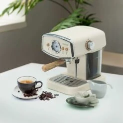 Machine à Café Espresso Caprizze Kai 1050W 15 Bars Semi-automatique Capacité 5 Tasses De Café Vaporisateur Couleur Blanc Mat -Machine À Café 76445861 2