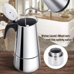 Cafetière Italienne, Cafetière Moka En INOX Cafetière à Pression 300ml Grande Contenance Compatible Avec Plaque à Induction Avec Poignée Ergonomique -Machine À Café 77659796 5