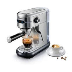 HiBREW – Cafetière En Inox, 19 Bars, Semi-automatique, Super Mince, Expresso En Poudre, Eau Chaude H11