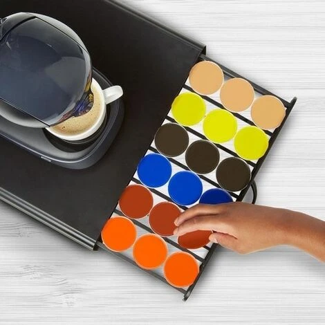 Générique KitchenBrothers Porte-capsules - Avec Tiroir - Dolce Gusto - 36 Capsules - Acier Inoxydable - Noir 5 Générique KitchenBrothers Porte-capsules - Avec Tiroir - Dolce Gusto - 36 Capsules - Acier Inoxydable - Noir – Image 4